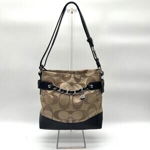 COACH Signature Hobo Braided Chain Shoulder Bag, RARE MEDALLION CHARM